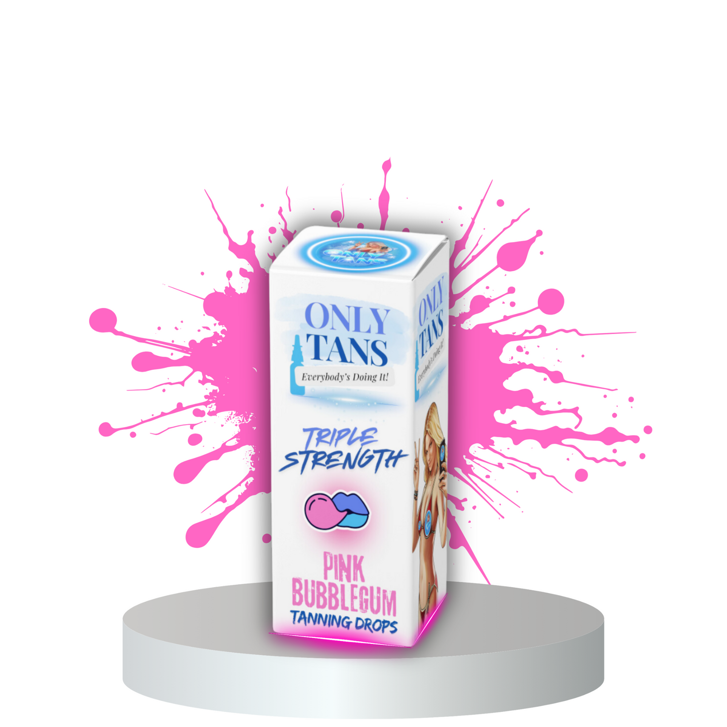 Triple Strength Pink Bubble-Gum Tanning Drops